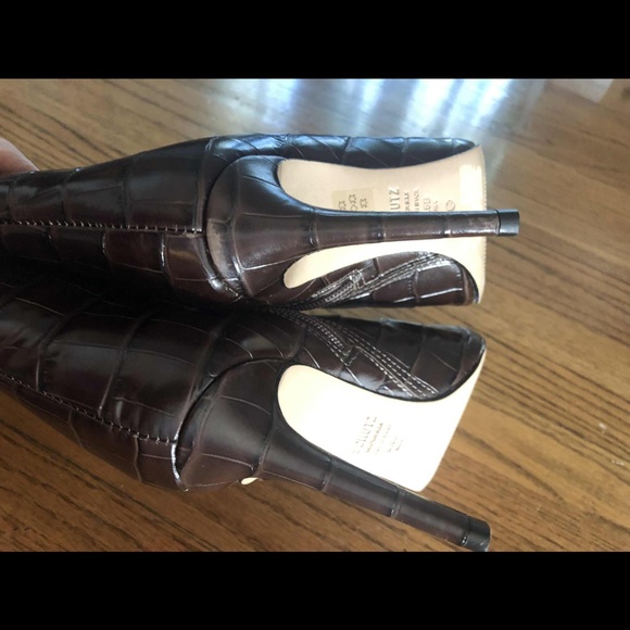 Schutz Maryana Over The Knee Leather Boot Dark Chocolate - Picture 10 of 10